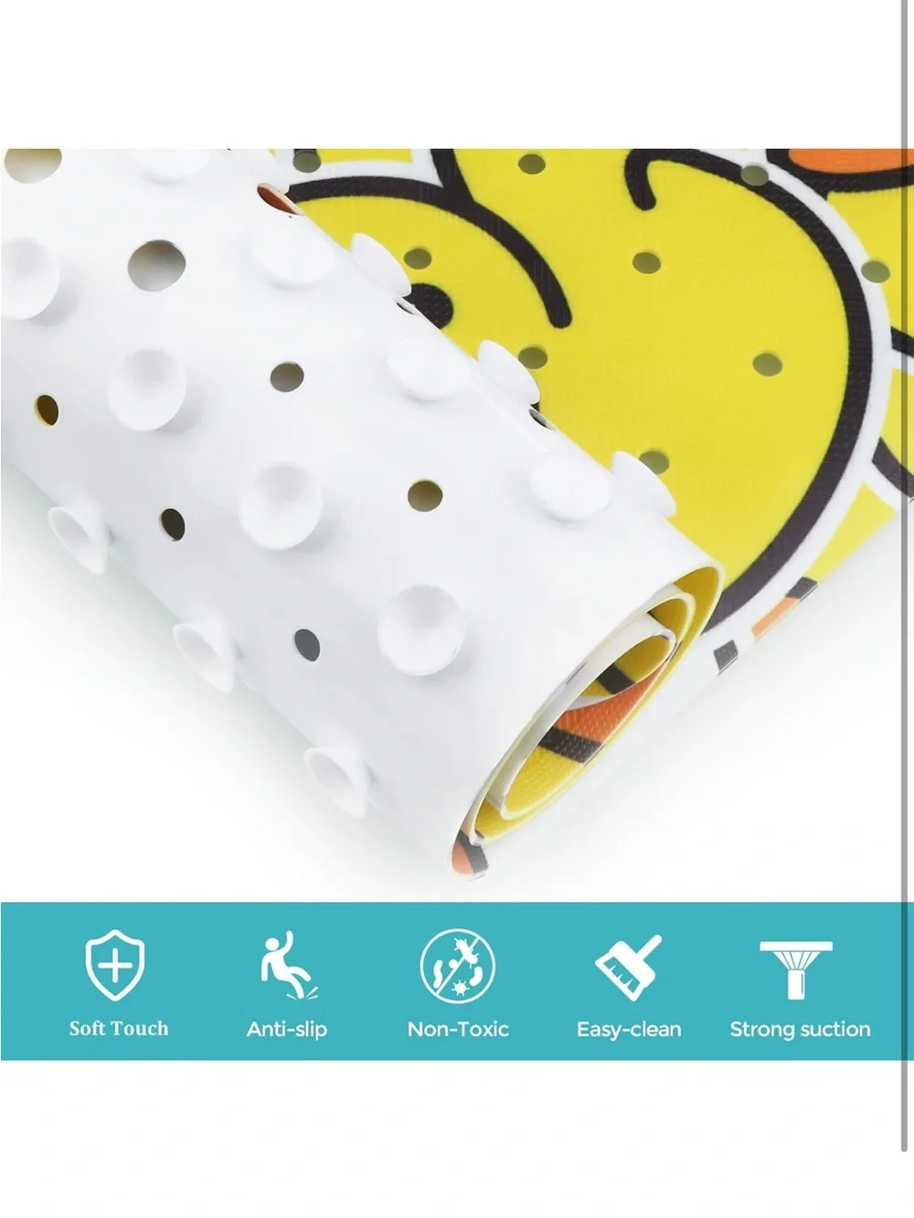 Bath Mat for Tub Non Slip Baby Kids Bathtub Mat Extra Long 40X16 Inch